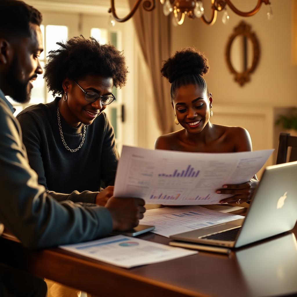 Family reviewing a financial strategy together
